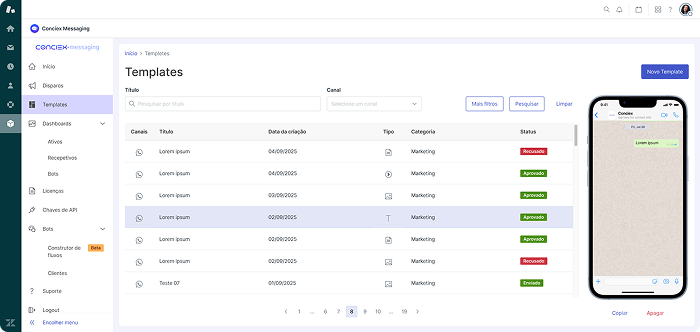 Imagem criação de mensagens com Conciex Messaging